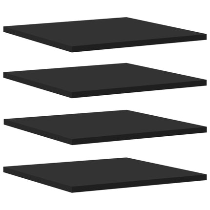 Ripiani per Libreria 4pz Neri 40x40x1,5cm in Legno Multistrato