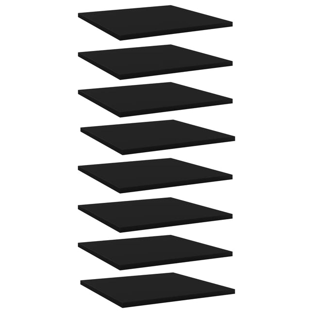 Ripiani per Libreria 8pz Neri 40x40x1,5cm in Legno Multistrato