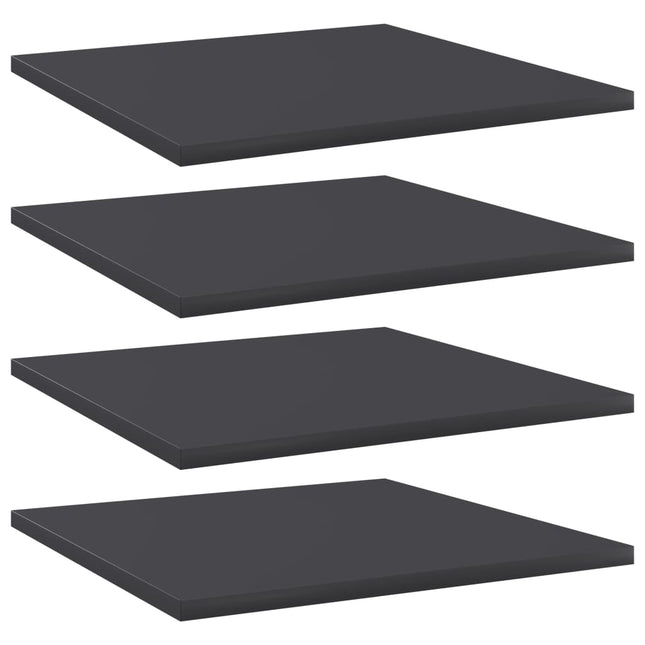 Ripiani per Libreria 4pz Grigi 40x40x1,5cm in Legno Multistrato