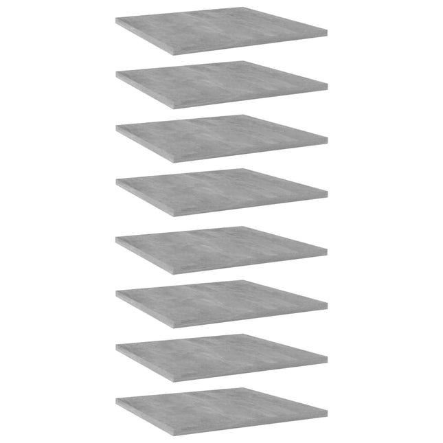 Ripiani per Libreria 8pz Grigio Cemento 40x40x1,5cm Multistrato