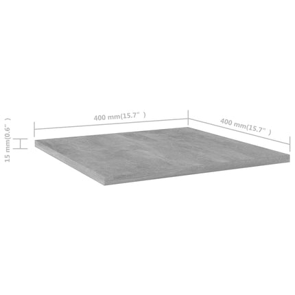 Ripiani per Libreria 8pz Grigio Cemento 40x40x1,5cm Multistrato