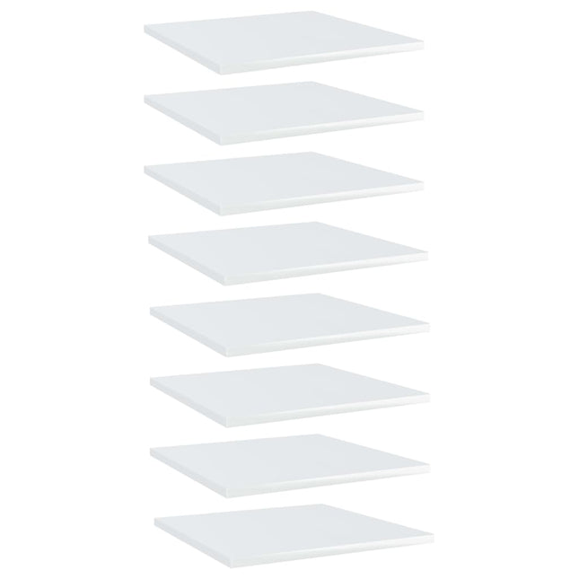 Ripiani per Libreria 8pz Bianco Lucido 40x40x1,5cm Multistrato