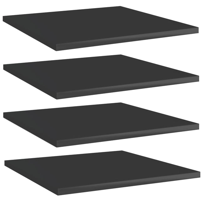 Ripiani per Libreria 4pz Nero Lucido 40x40x1,5cm Multistrato