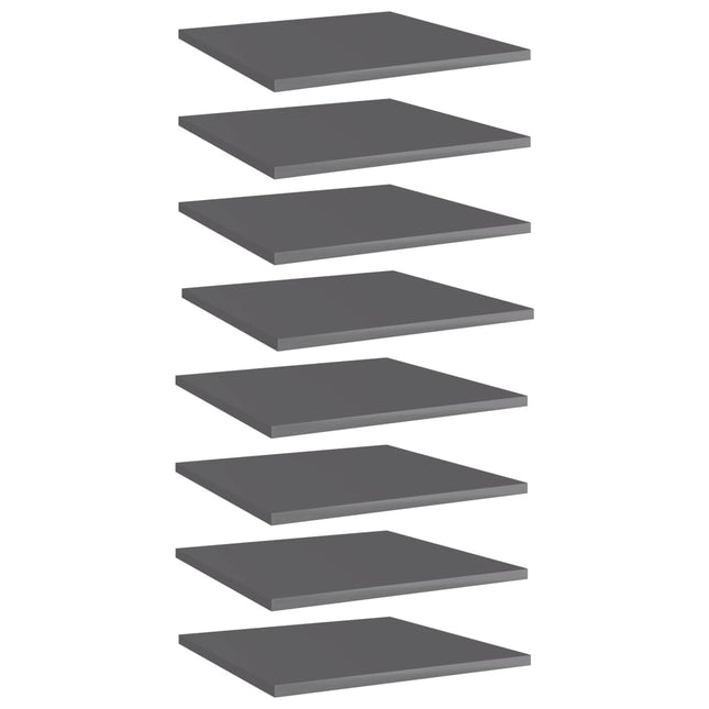 Ripiani per Libreria 8pz Grigio Lucido 40x40x1,5cm Multistrato