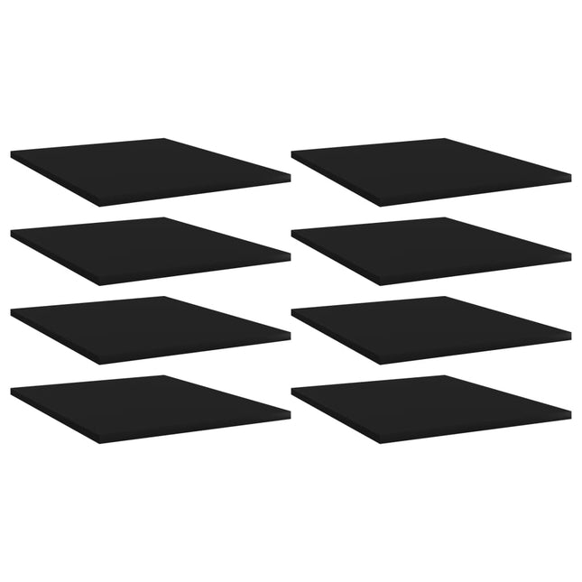 Ripiani per Libreria 8pz Neri 40x50x1,5cm in Legno Multistrato