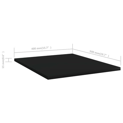 Ripiani per Libreria 8pz Neri 40x50x1,5cm in Legno Multistrato