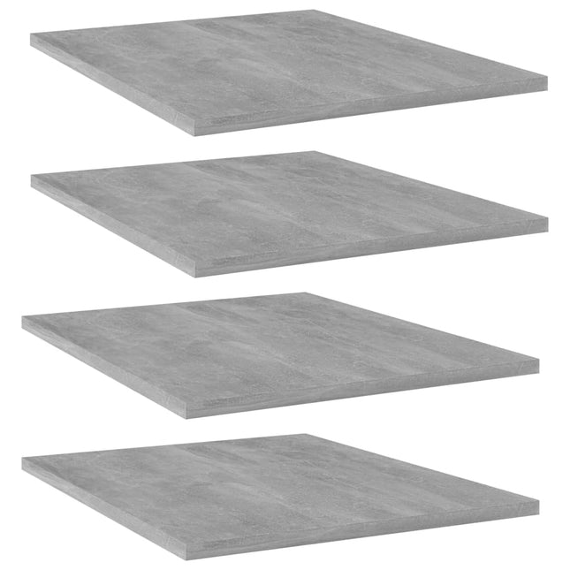 Ripiani per Libreria 4pz Grigio Cemento 40x50x1,5cm Multistrato