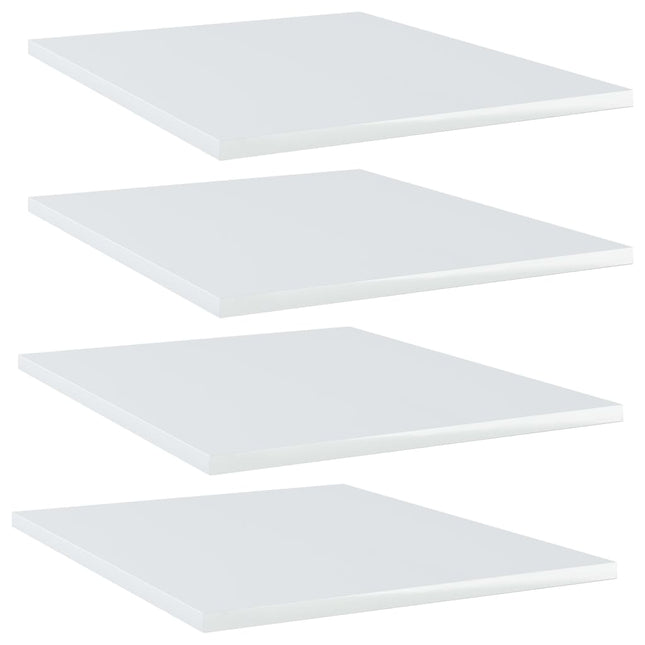 Ripiani per Libreria 4 pz Bianco Lucido 40x50x1,5cm Multistrato