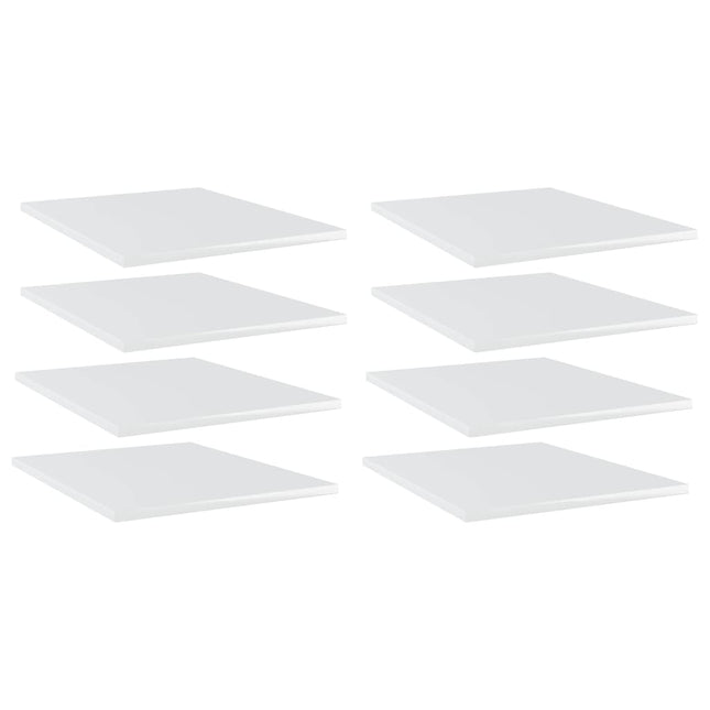 Ripiani per Libreria 8pz Bianco Lucido 40x50x1,5cm Multistrato