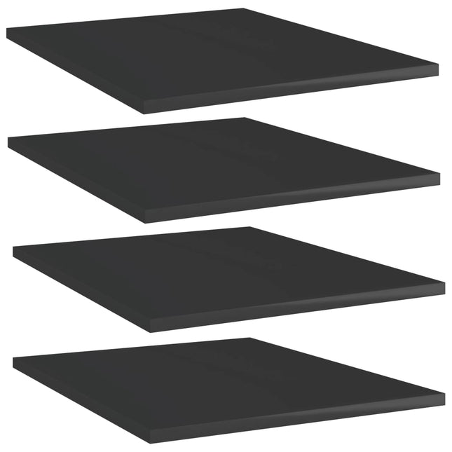 Ripiani per Libreria 4pz Nero Lucido 40x50x1,5cm Multistrato