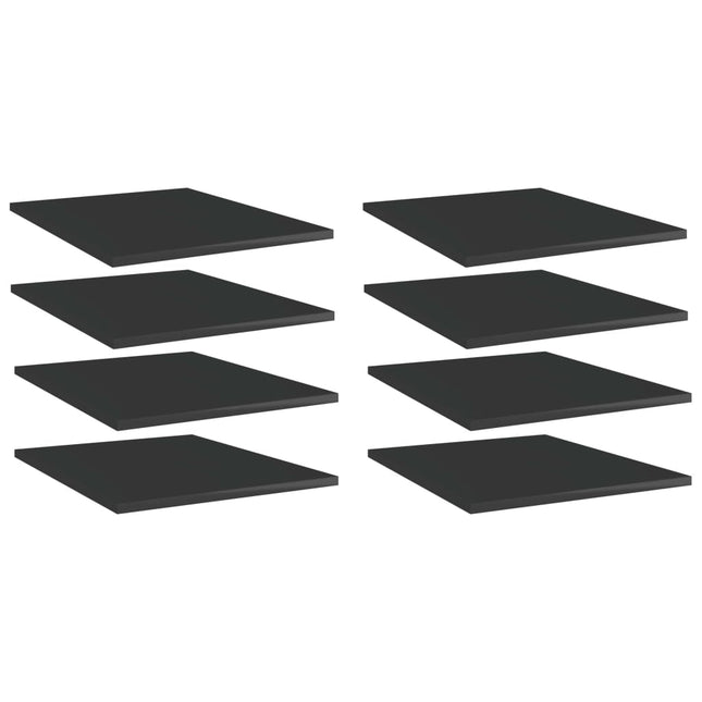 Ripiani per Libreria 8pz Nero Lucido 40x50x1,5cm Multistrato