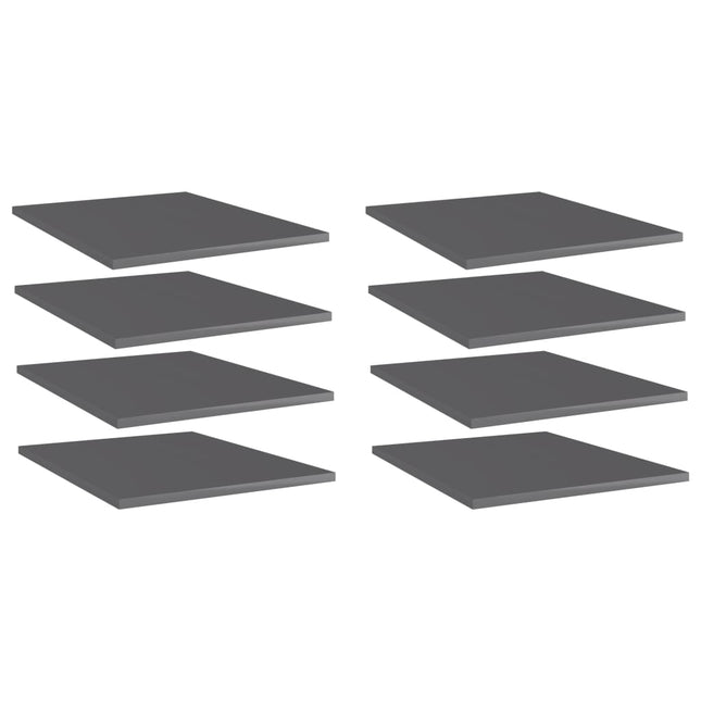 Ripiani per Libreria 8pz Grigio Lucido 40x50x1,5cm Multistrato