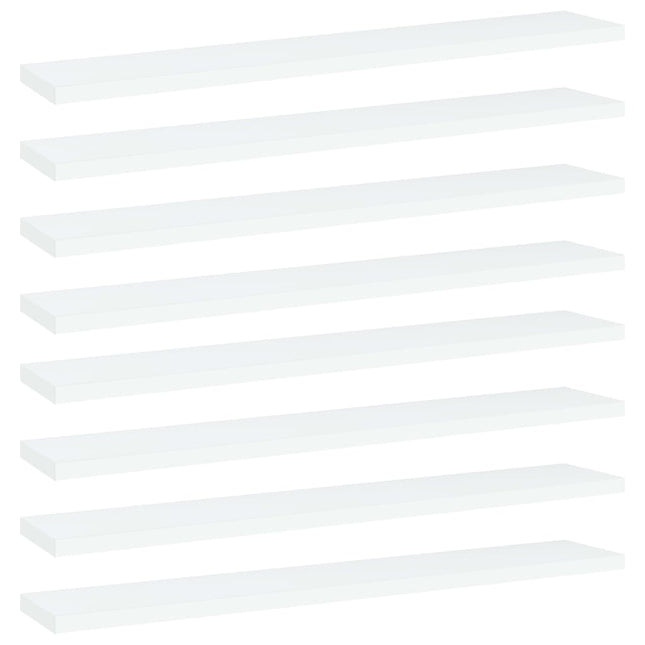 Ripiani per Libreria 8pz Bianchi 60x10x1,5 cm Legno Multistrato