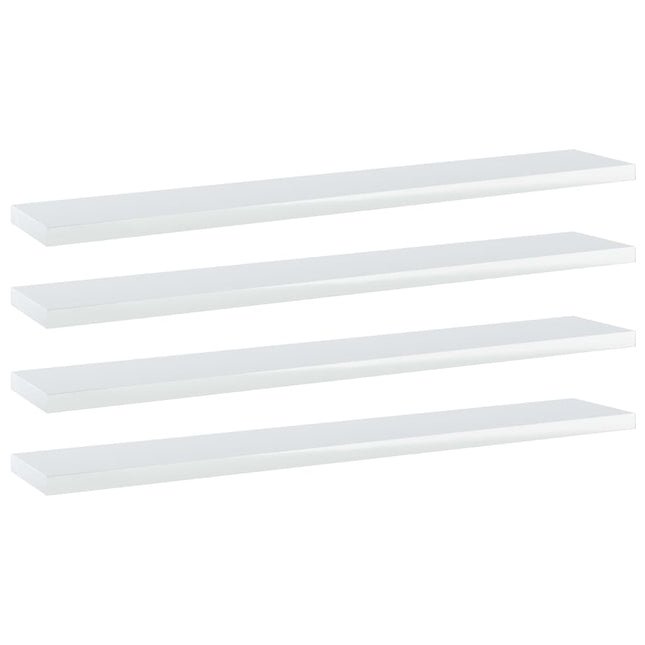 Ripiani per Libreria 4 pz Bianco Lucido 60x10x1,5cm Multistrato