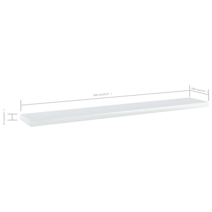 Ripiani per Libreria 4 pz Bianco Lucido 60x10x1,5cm Multistrato
