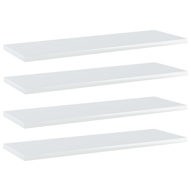 Ripiani per Libreria 4 pz Bianco Lucido 60x20x1,5cm Multistrato