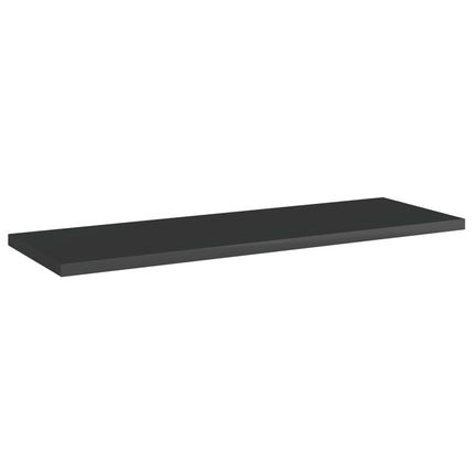 Ripiani per Libreria 4pz Nero Lucido 60x20x1,5cm Multistrato