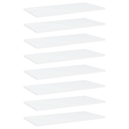 Ripiani per Libreria 8pz Bianchi 60x30x1,5 cm Legno Multistrato