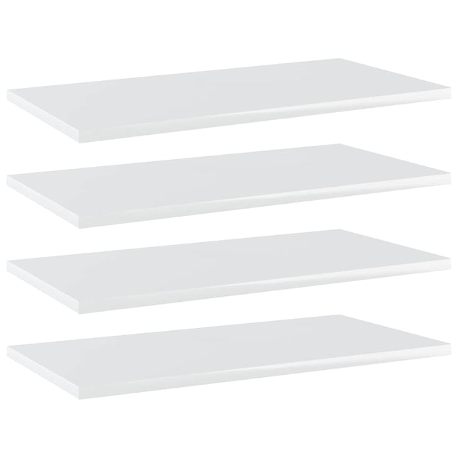Ripiani per Libreria 4 pz Bianco Lucido 60x30x1,5cm Multistrato