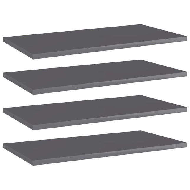 Ripiani per Libreria 4pz Grigio Lucido 60x30x1,5cm Multistrato