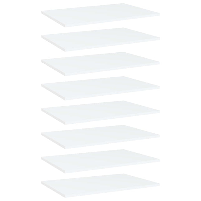 Ripiani per Libreria 8pz Bianchi 60x40x1,5 cm Legno Multistrato