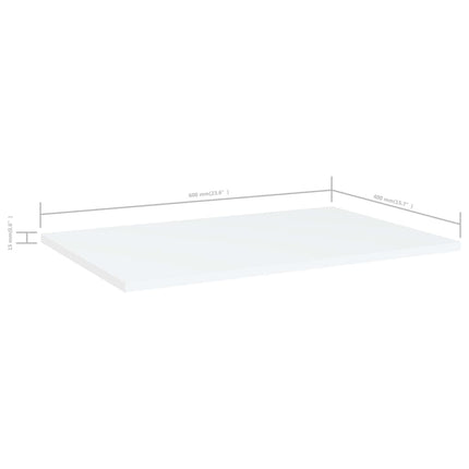 Ripiani per Libreria 8pz Bianchi 60x40x1,5 cm Legno Multistrato