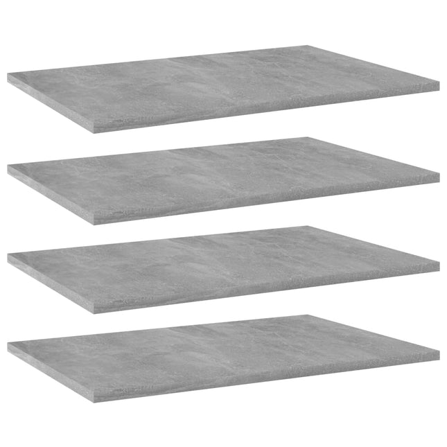 Ripiani per Libreria 4pz Grigio Cemento 60x40x1,5cm Multistrato