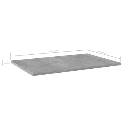 Ripiani per Libreria 4pz Grigio Cemento 60x40x1,5cm Multistrato