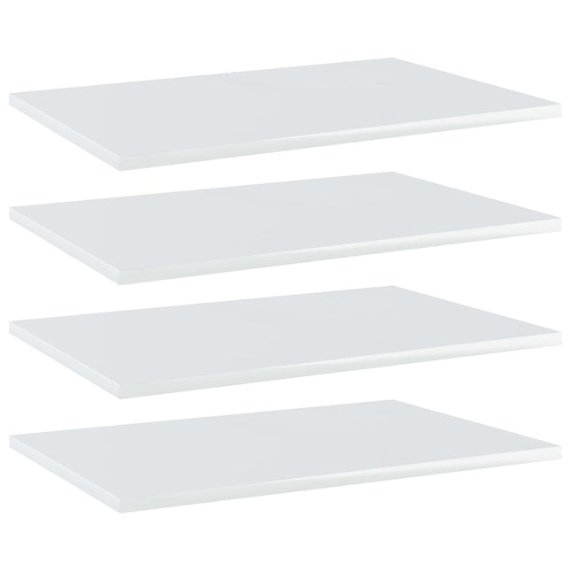 Ripiani per Libreria 4 pz Bianco Lucido 60x40x1,5cm Multistrato