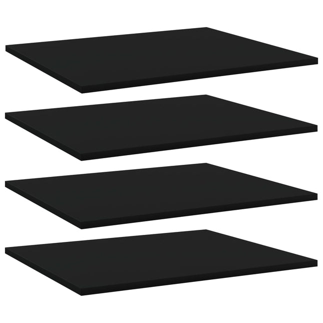 Ripiani per Libreria 4pz Neri 60x50x1,5cm in Legno Multistrato