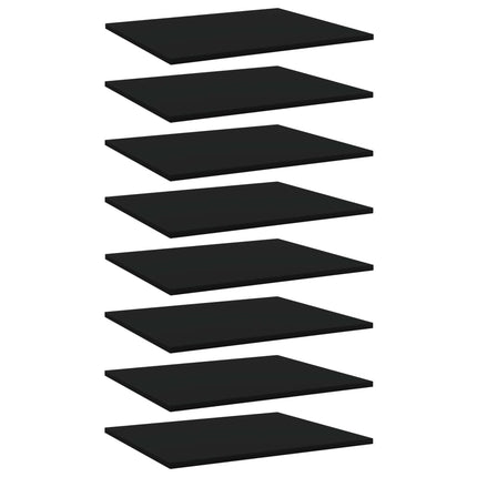 Ripiani per Libreria 8pz Neri 60x50x1,5cm in Legno Multistrato