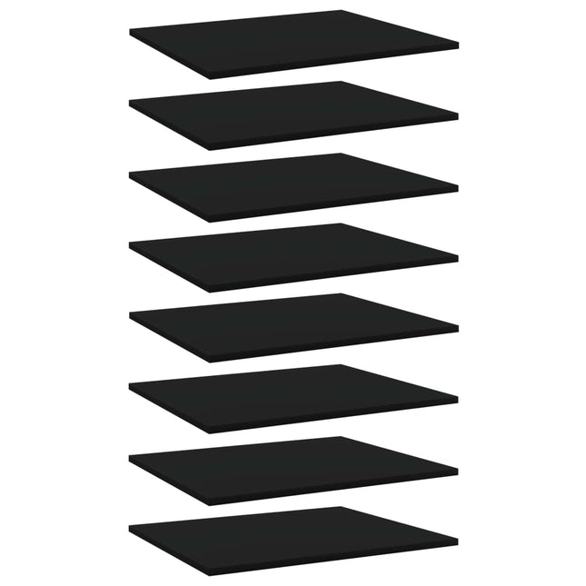 Ripiani per Libreria 8pz Neri 60x50x1,5cm in Legno Multistrato