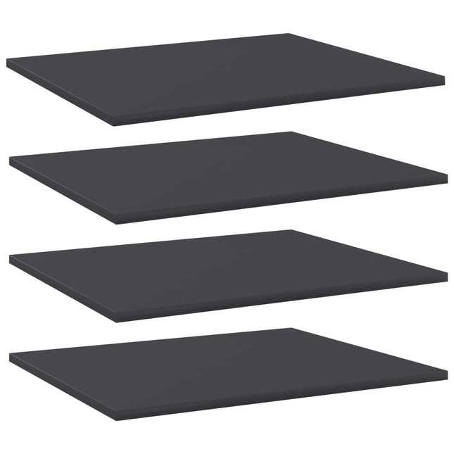 Ripiani per Libreria 4pz Grigi 60x50x1,5cm in Legno Multistrato