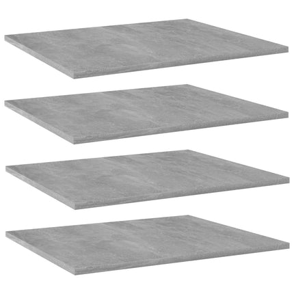 Ripiani per Libreria 4pz Grigio Cemento 60x50x1,5cm Multistrato