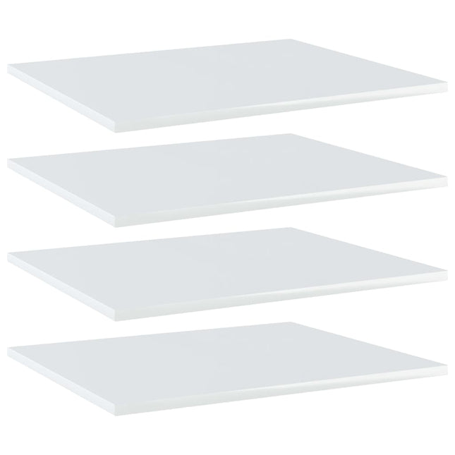 Ripiani per Libreria 4 pz Bianco Lucido 60x50x1,5cm Multistrato