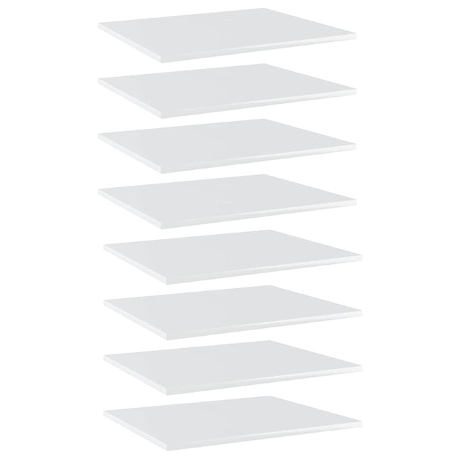 Ripiani per Libreria 8pz Bianco Lucido 60x50x1,5cm Multistrato