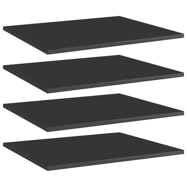 Ripiani per Libreria 4pz Nero Lucido 60x50x1,5cm Multistrato