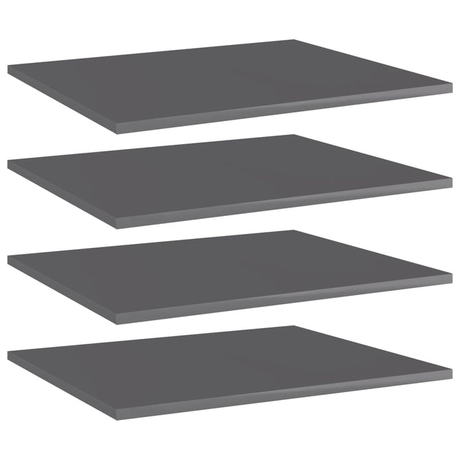 Ripiani per Libreria 4pz Grigio Lucido 60x50x1,5cm Multistrato