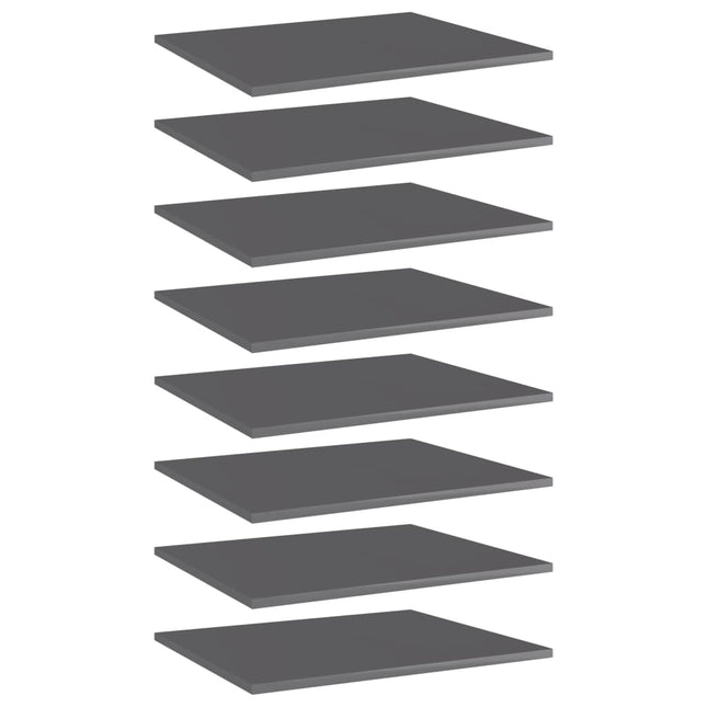 Ripiani per Libreria 8pz Grigio Lucido 60x50x1,5cm Multistrato