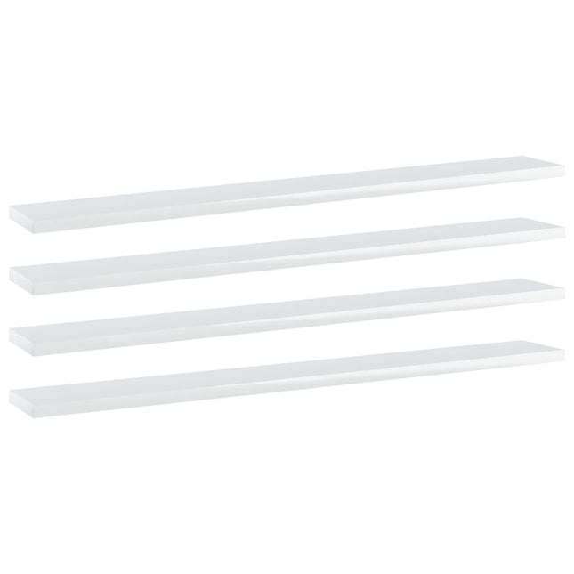 Ripiani per Libreria 4 pz Bianco Lucido 80x10x1,5cm Multistrato