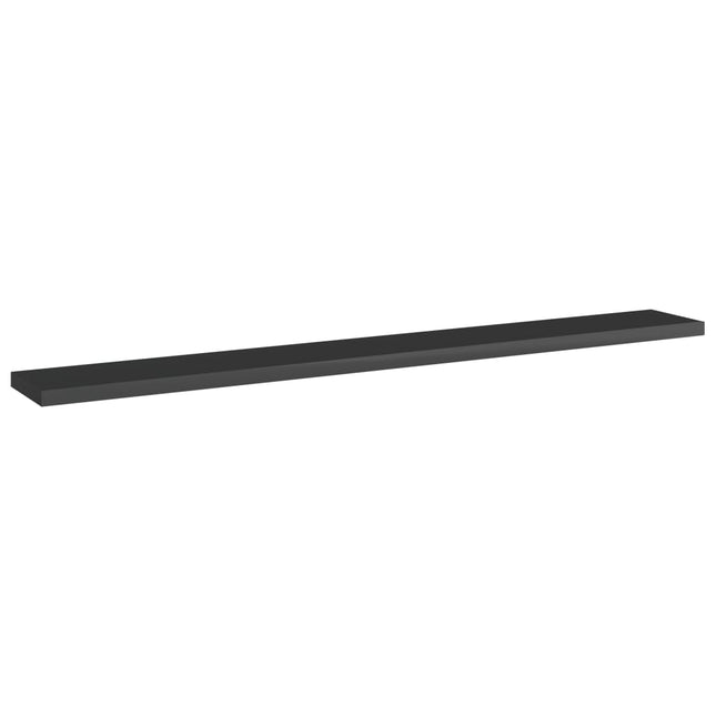 Ripiani per Libreria 4pz Nero Lucido 80x10x1,5cm Multistrato