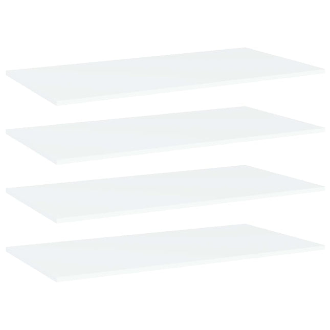 Ripiani per Libreria 4pz Bianchi 80x20x1,5 cm Legno Multistrato