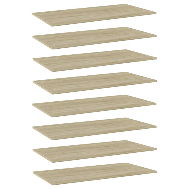 Ripiani per Libreria 8pz Rovere Sonoma 80x20x1,5cm Multistrato