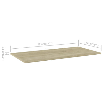 Ripiani per Libreria 8pz Rovere Sonoma 80x20x1,5cm Multistrato