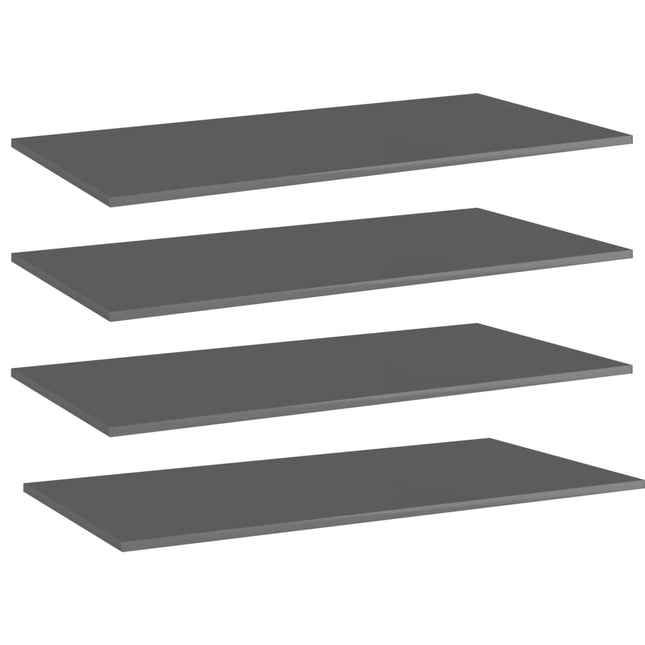 Ripiani per Libreria 4pz Grigio Lucido 80x20x1,5cm Multistrato