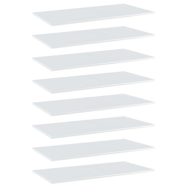 Ripiani per Libreria 8pz Bianco Lucido 80x30x1,5cm Multistrato