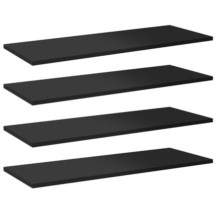 Ripiani per Libreria 8pz Nero Lucido 80x30x1,5cm Multistrato