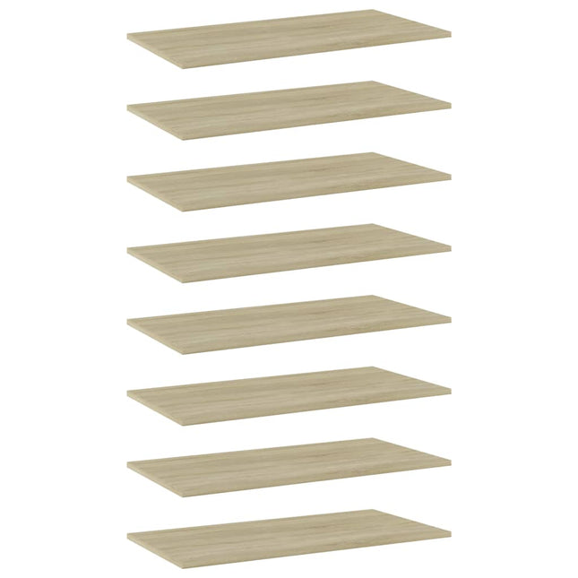 Ripiani per Libreria 8pz Rovere Sonoma 80x40x1,5cm Multistrato
