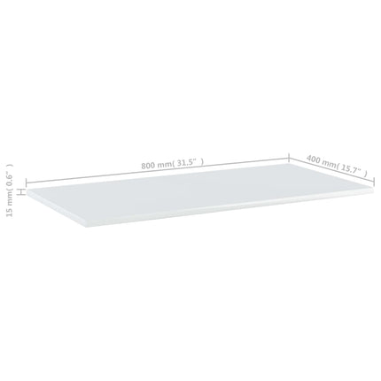 Ripiani per Libreria 4 pz Bianco Lucido 80x40x1,5cm Multistrato