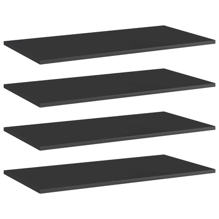 Ripiani per Libreria 4pz Nero Lucido 80x40x1,5cm Multistrato
